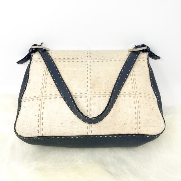 Fendi Black and Cream Shoulder Bag RARE mama baguette - Picture 4 of 15